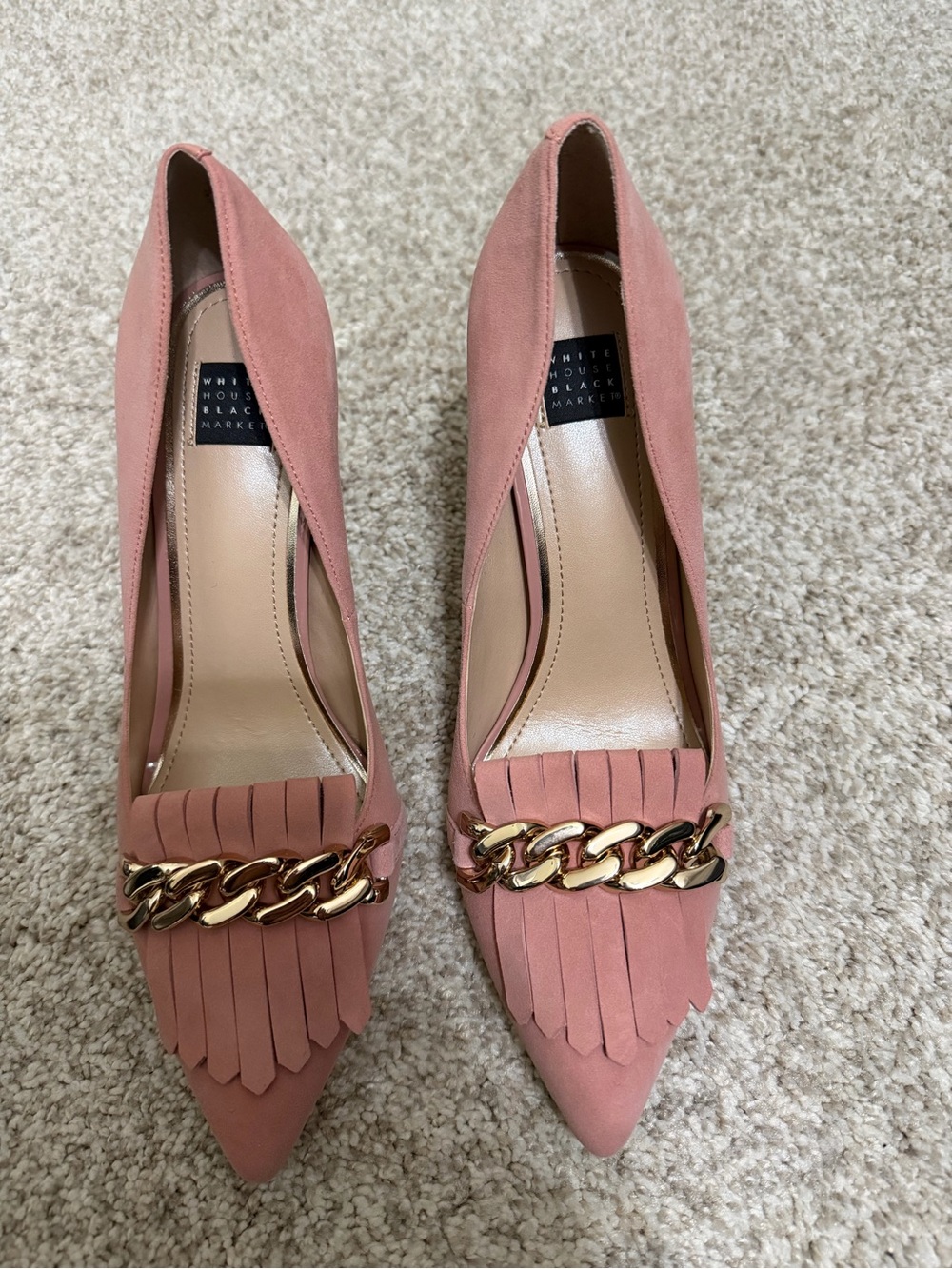 White House Black Market Olivia Fringe Pumps (Size 8)
